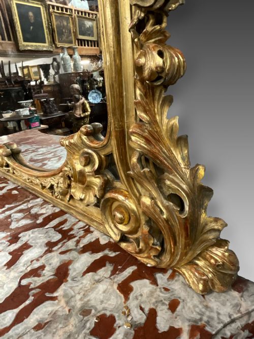A MAGNIFICENT CARVED AND GILDED FRENCH CONSOLE TABLE AND MIRROR - ADDITIONAL PHOTO 3