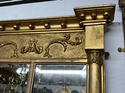 A SUPERB ENGLISH EARLY 19TH CENTURY GILT TRIPLE PLATE LANDSCAPE MIRROR - ADDITIONAL PHOTO 1
