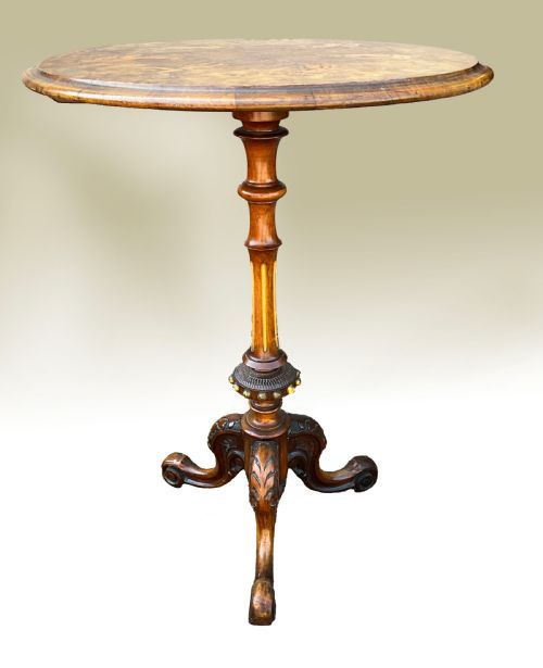 The Finest Quality Eccentric Walnut Inlaid Wine Table.