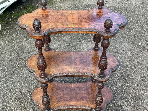 fig 1. A rare Irish Victorian walnut whatnot