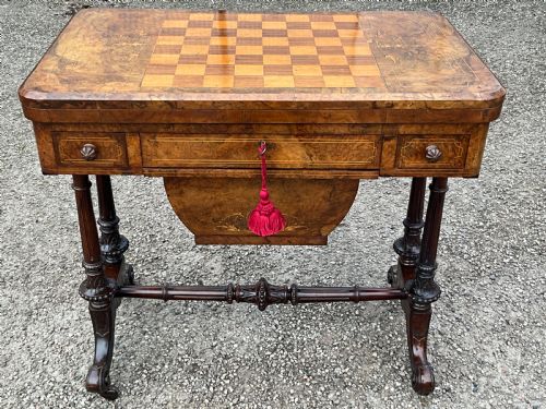 Victorian Walnut Games and Work Table