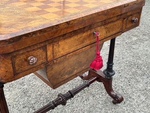 fig 1. Victorian walnut games and work table