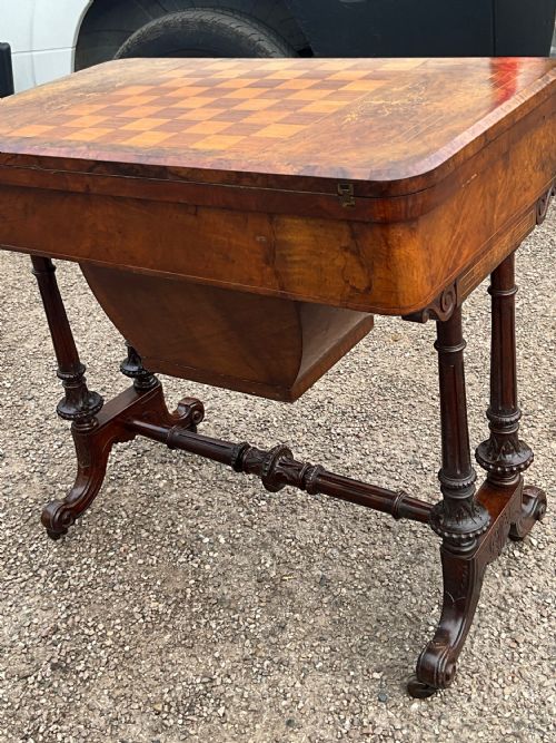 fig 2. Victorian walnut games and work table