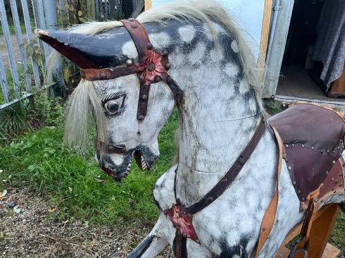 A SPLENDID ANTIQUE WOODEN ROCKING HORSE CIRCA 1900 - ADDITIONAL PHOTO 6