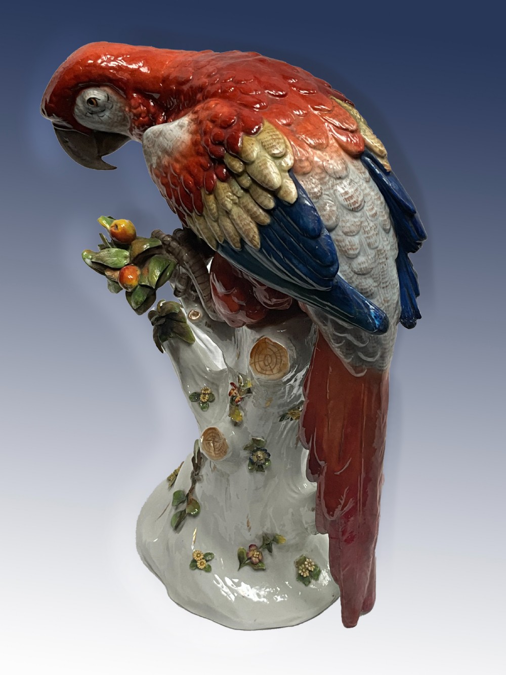 A large German porcelain parrot. c.1890 View V