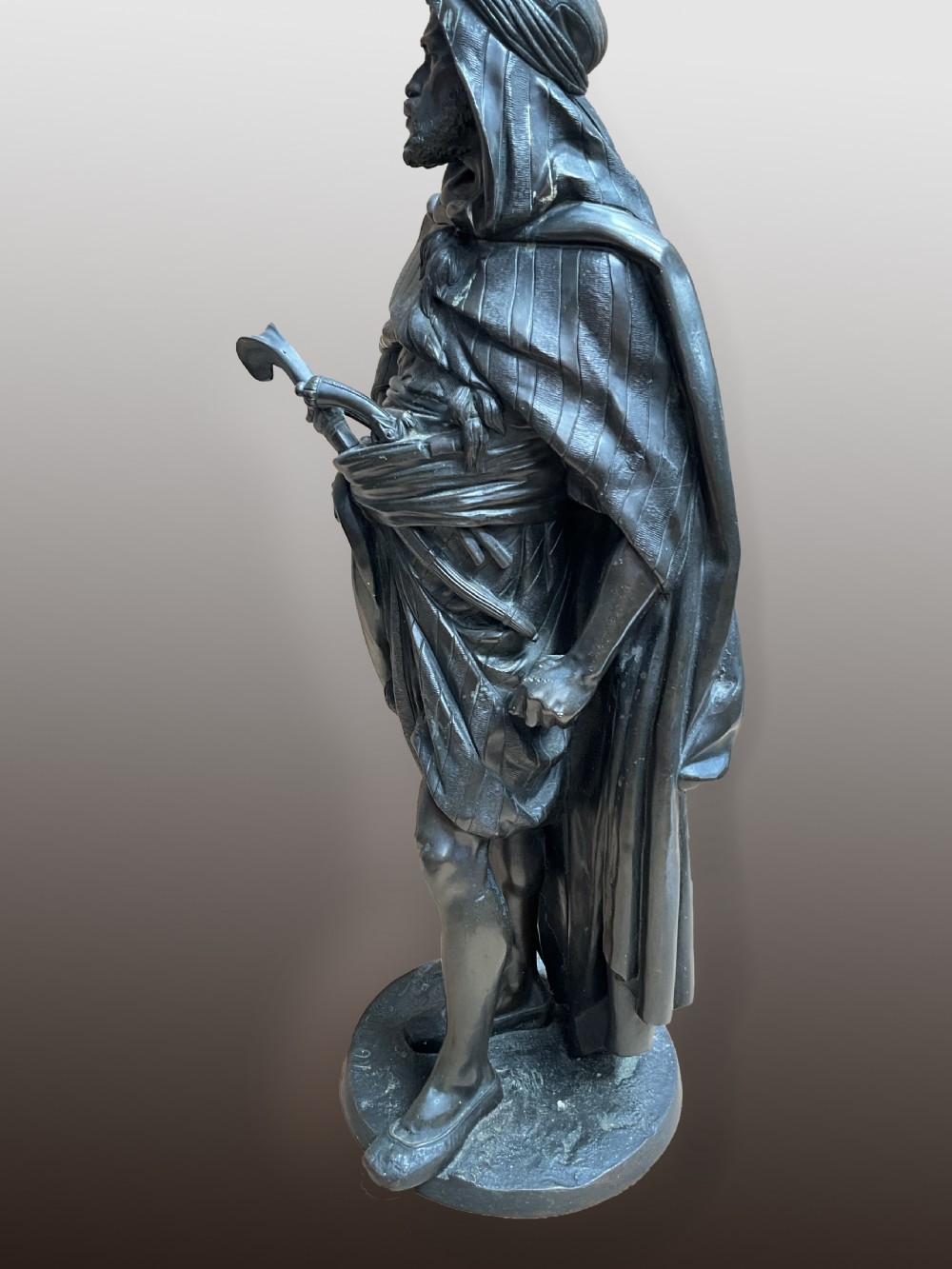 John Jules Salmson (French 1823-1902) Bronze model of an Arab warrior. View VI