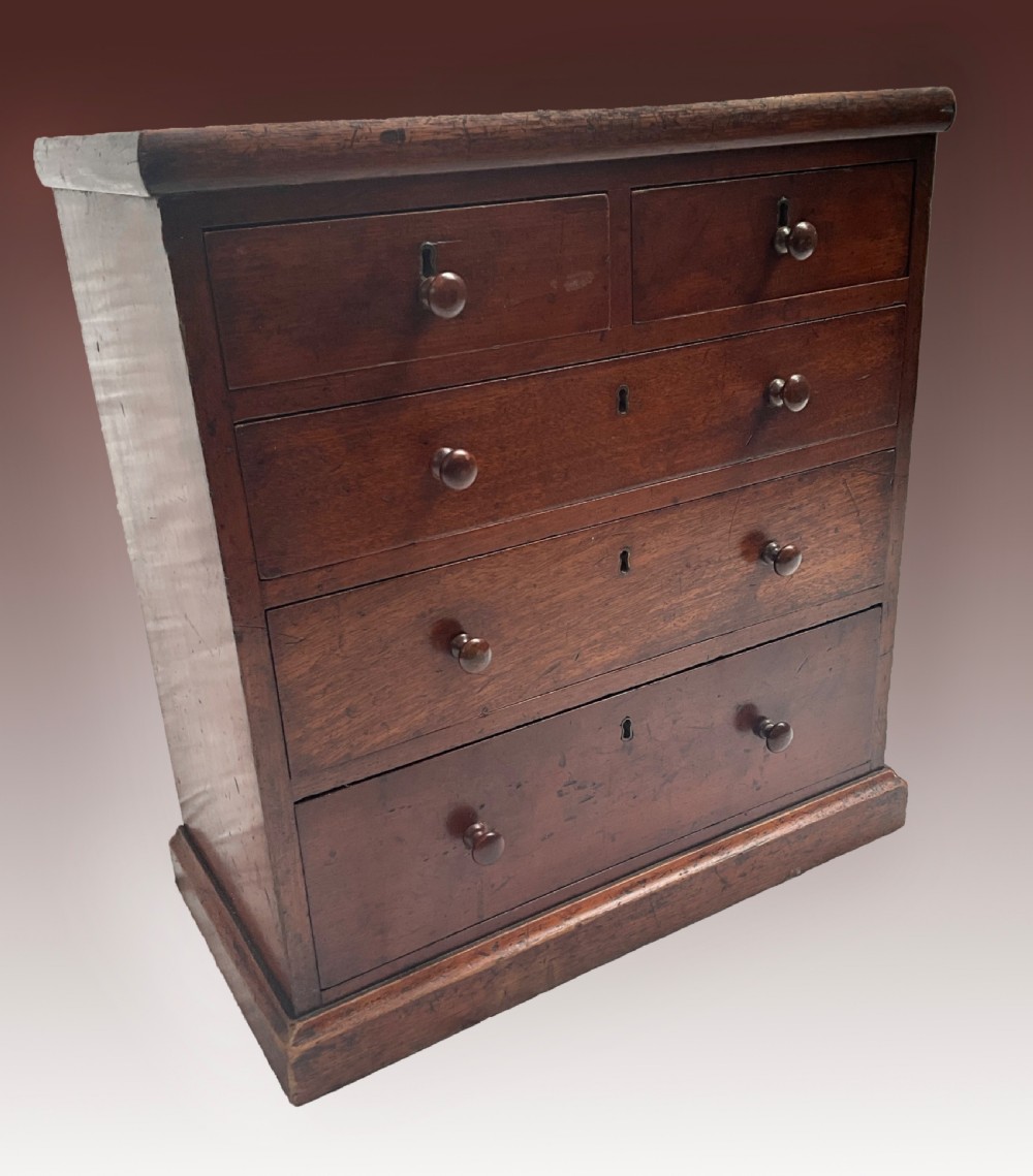 Victorian Mahogany Miniature Chest of Drawers View II