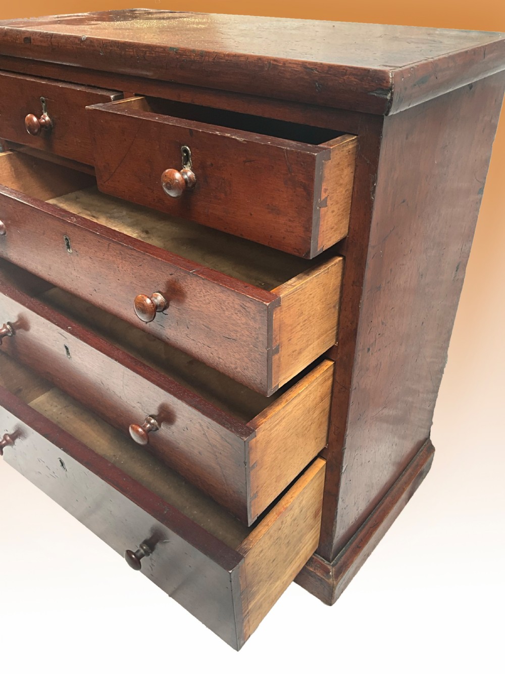Victorian Mahogany Miniature Chest of Drawers View VII