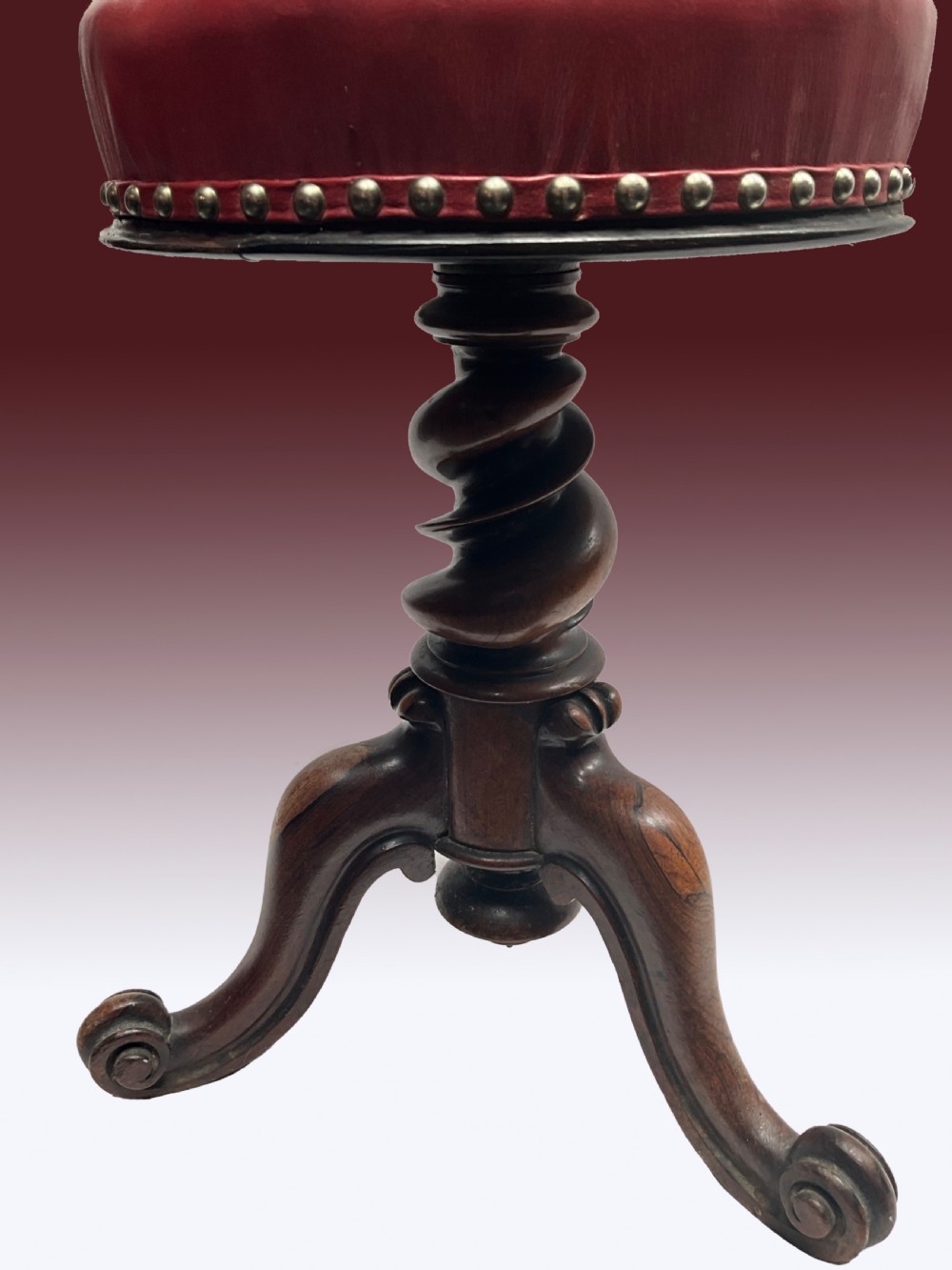 A Revolving Rosewood Piano Stool. View V