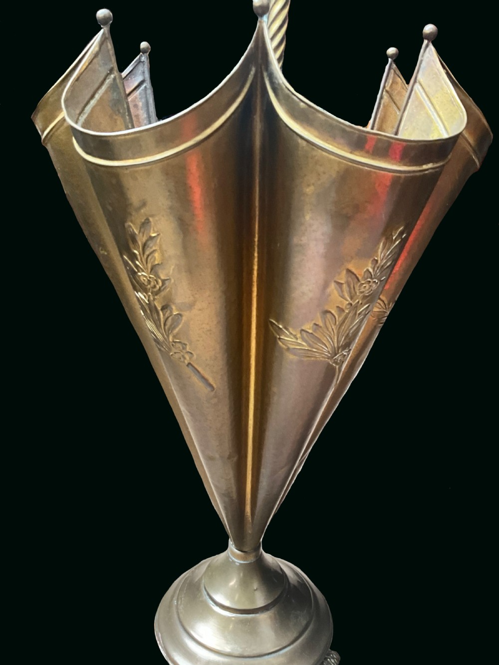 A Stylish Early 20th Century Umbrella & Stick Stand with Dog Head Handle c.1920 View II