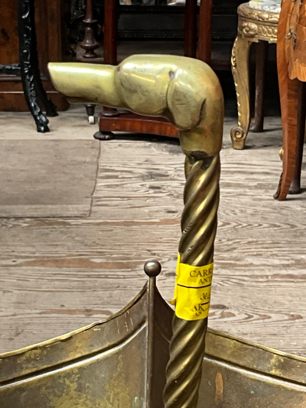 A Stylish Early 20th Century Umbrella & Stick Stand with Dog Head Handle c.1920 View V