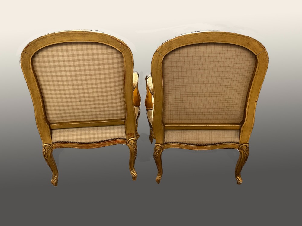 A Pair of Large French Gilded Armchairs of Fine Quality. View II