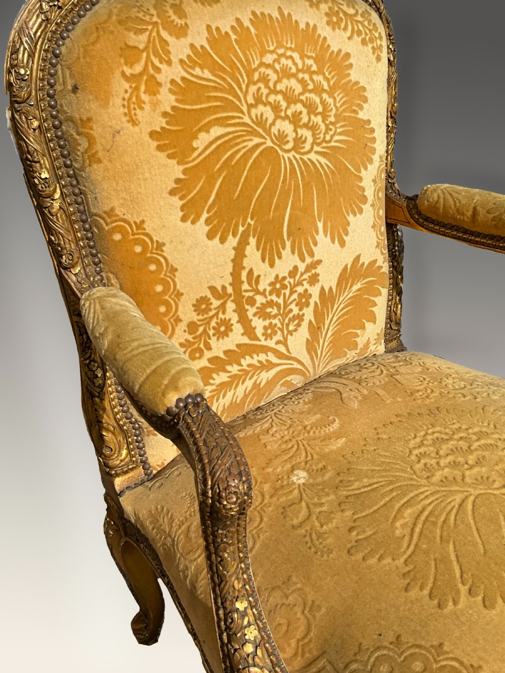 A Pair of Large French Gilded Armchairs of Fine Quality. View III