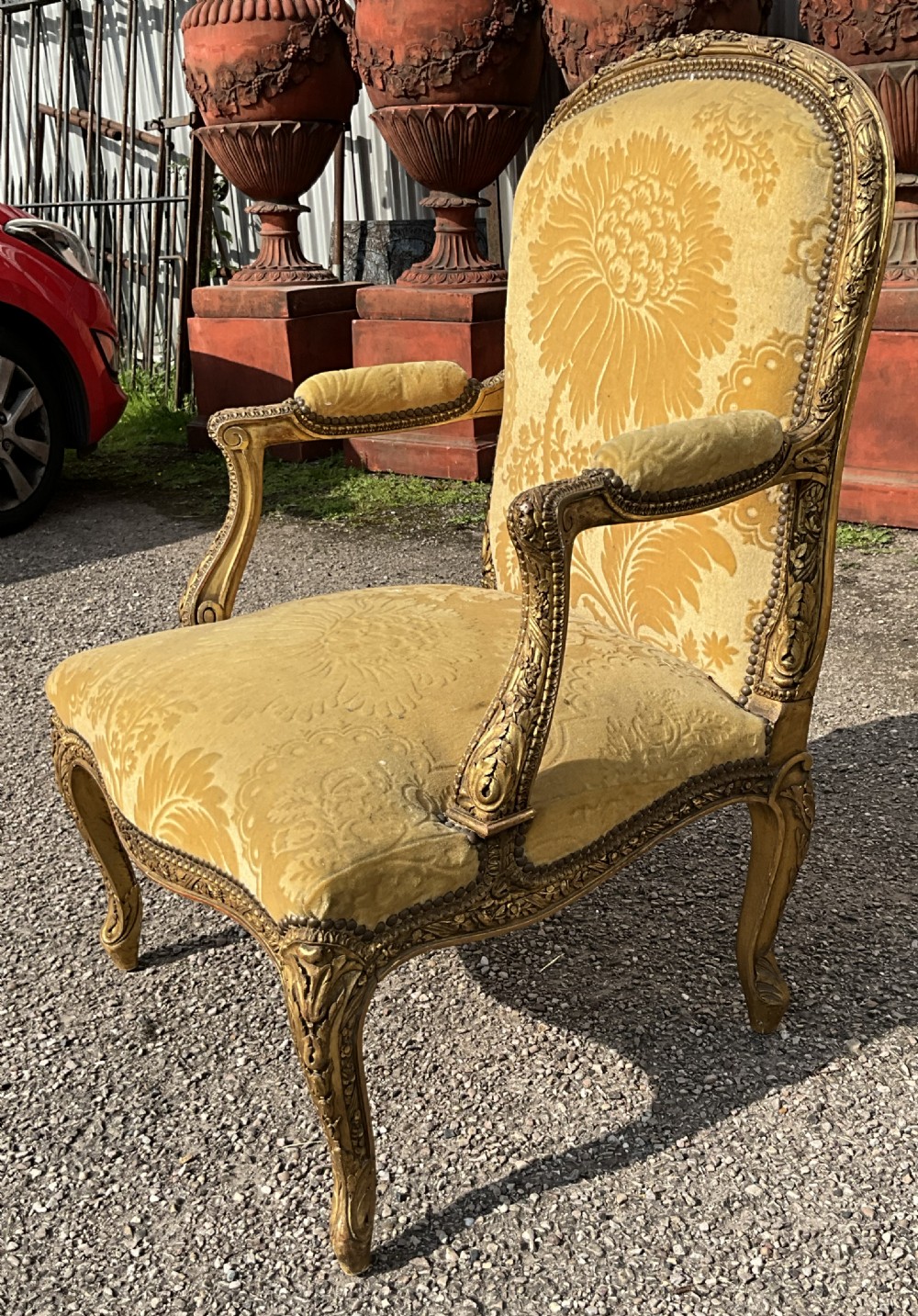 A Pair of Large French Gilded Armchairs of Fine Quality. View IV