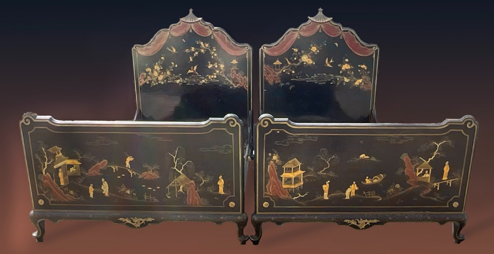 A Pair of Continental Japanese Style Single Beds.