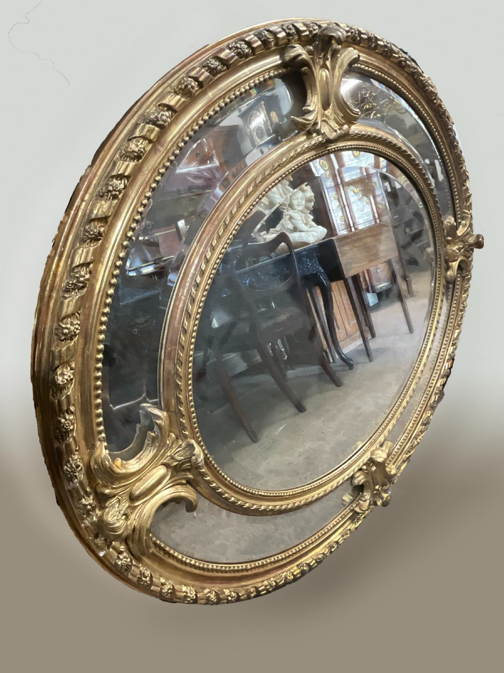 A Large 19th Century French Gilt Border Mirror View II