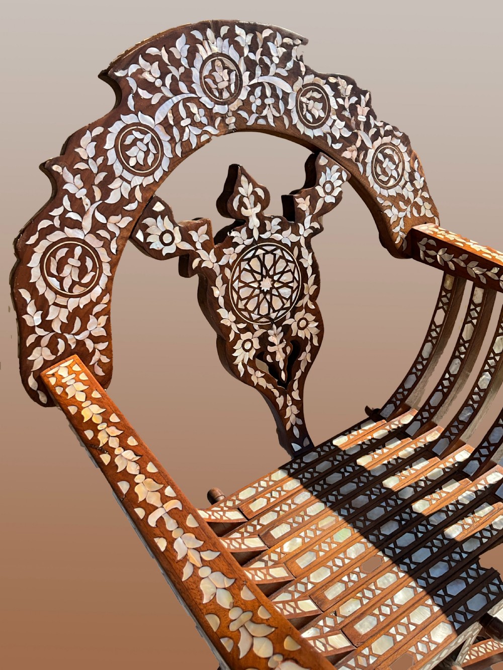 For sale is this magnificent Pair of 19th century  Moorish Savonarola chairs. c.1880 View VI