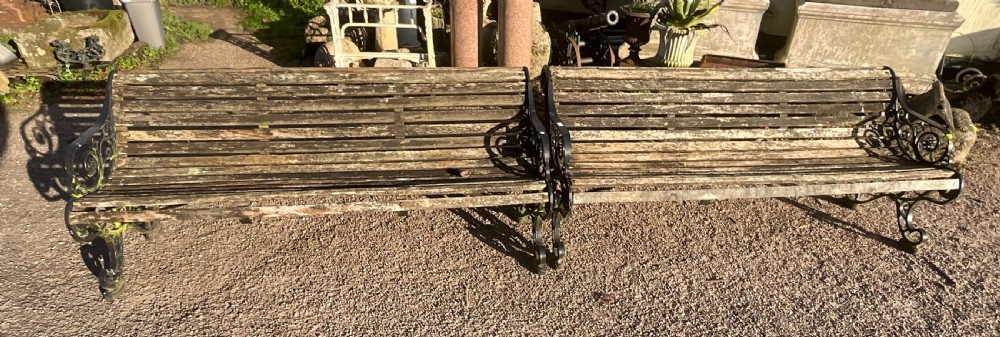 A pair of early 20th century garden benches. View V