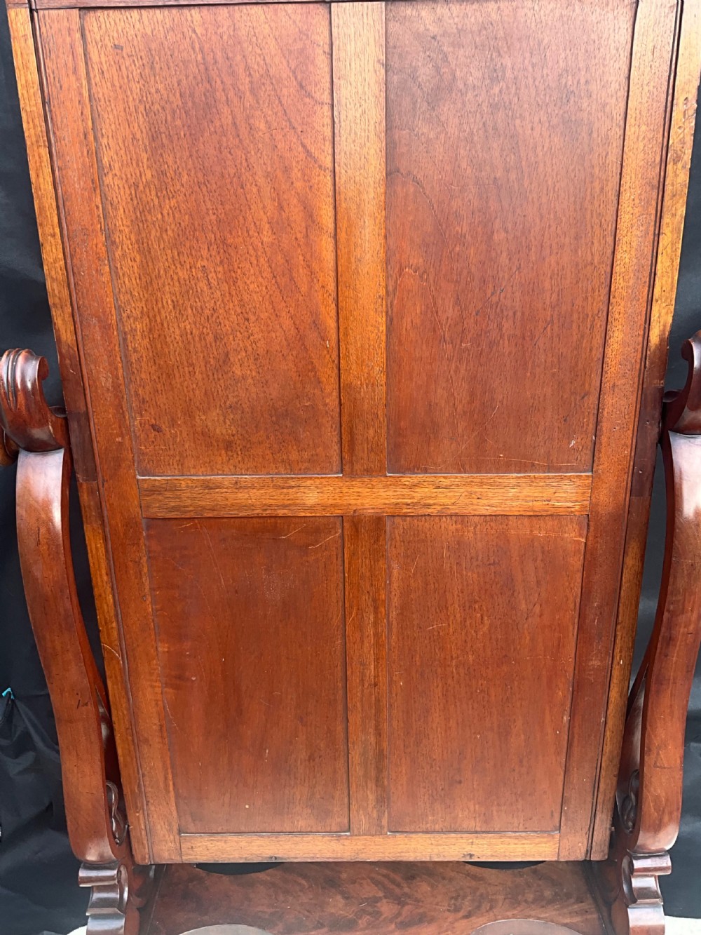 A Victorian mahogany cheval mirror. Circa 1860. View V