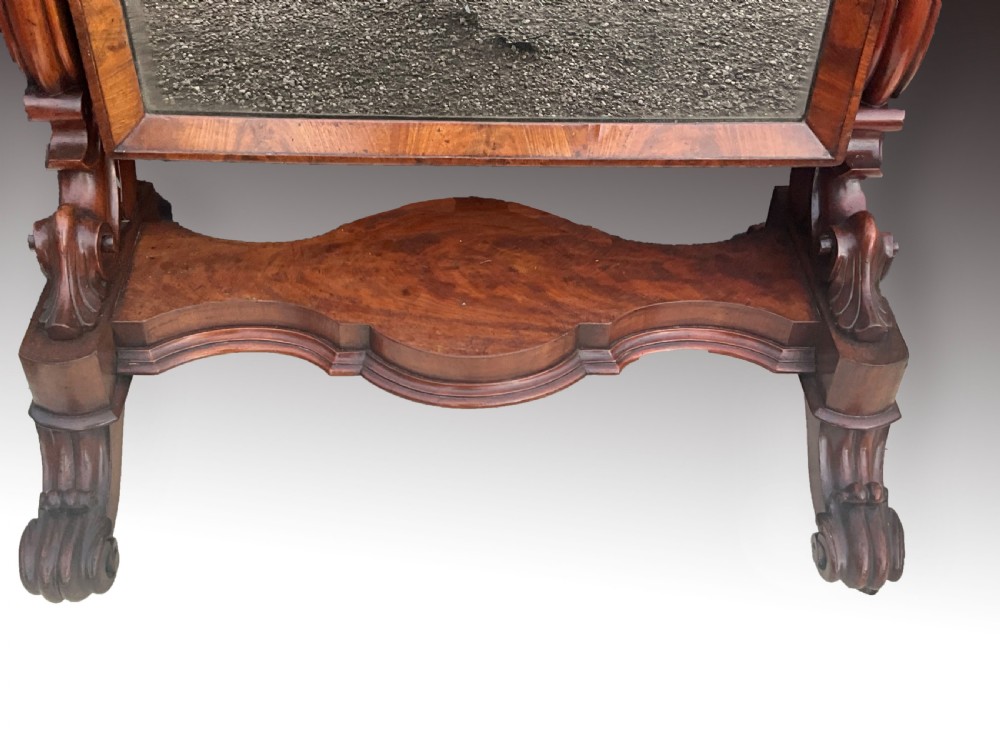 A Victorian mahogany cheval mirror. Circa 1860. View VI