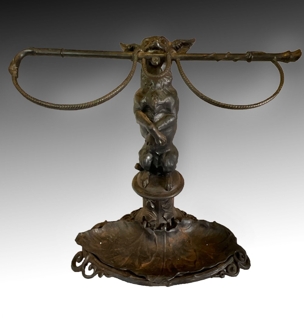 A Coalbrookdale style pattern cast iron walking stick stand.