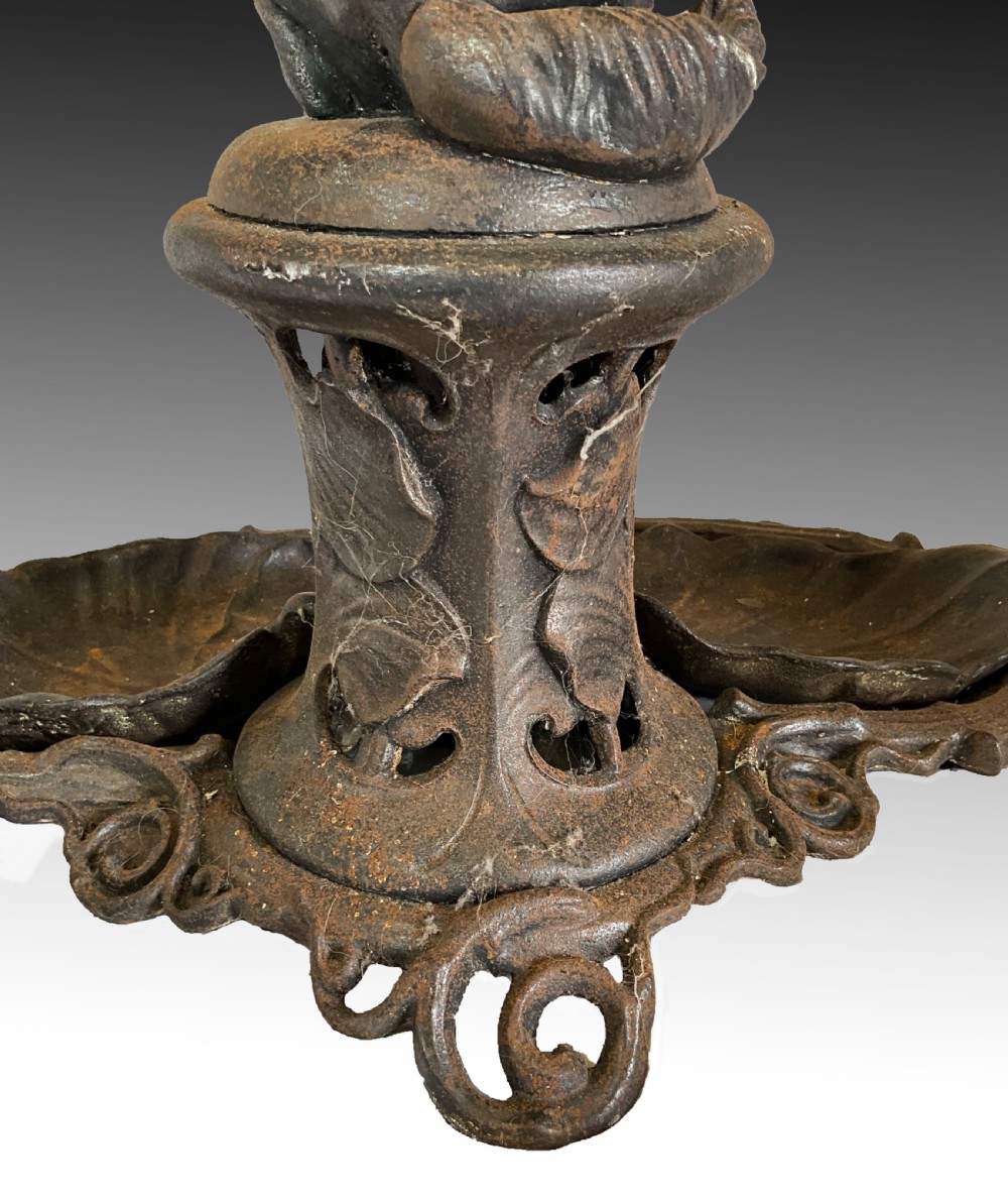 A Coalbrookdale style pattern cast iron walking stick stand. View X