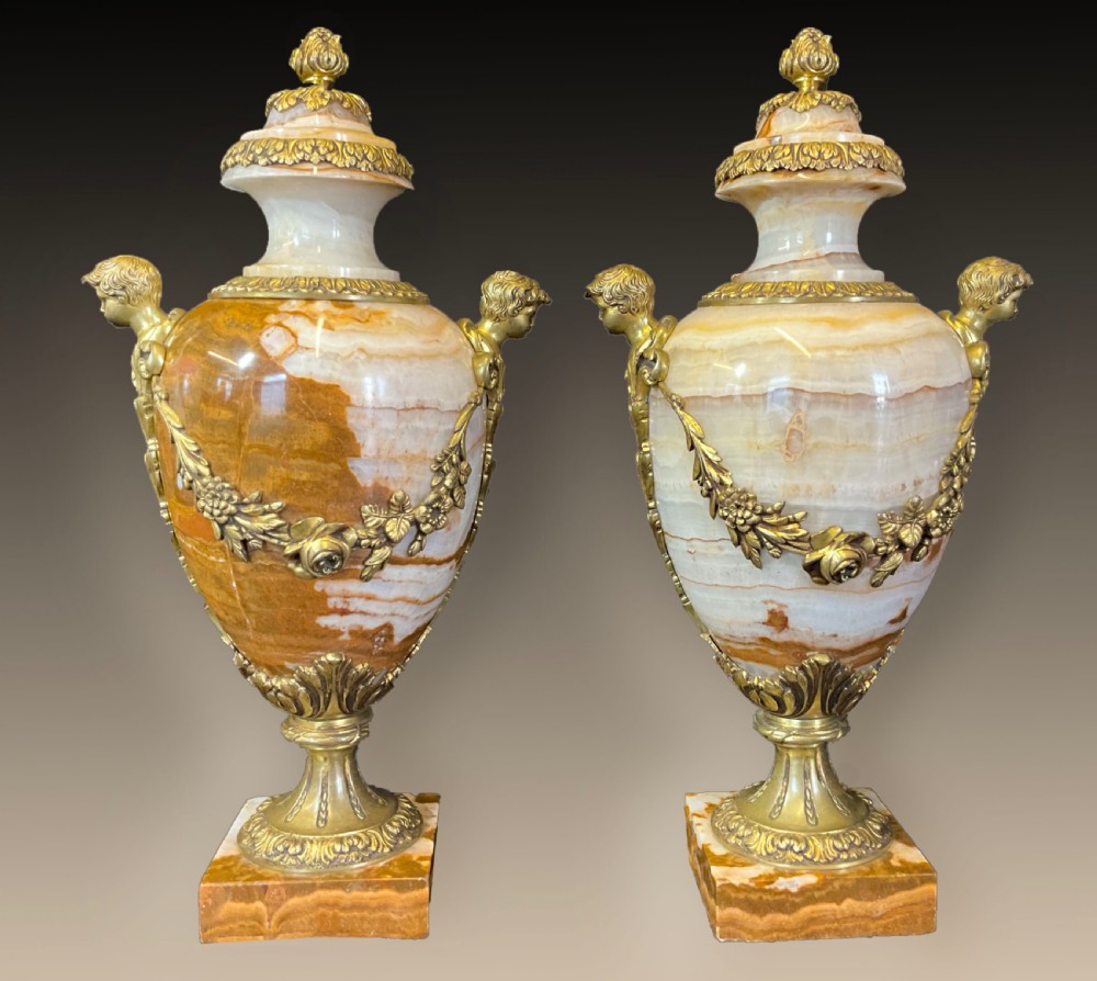 A large pair of Victorian Marble Cassolette's. Circa 1890