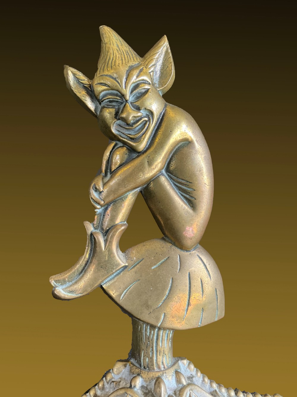 A Brass Weighted Pixie Door Stop View II