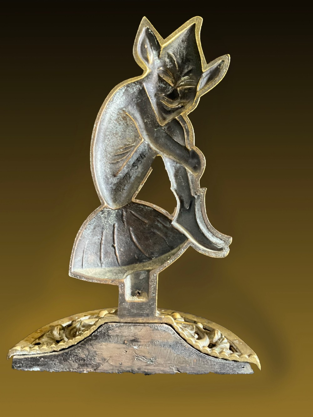 A Brass Weighted Pixie Door Stop View III