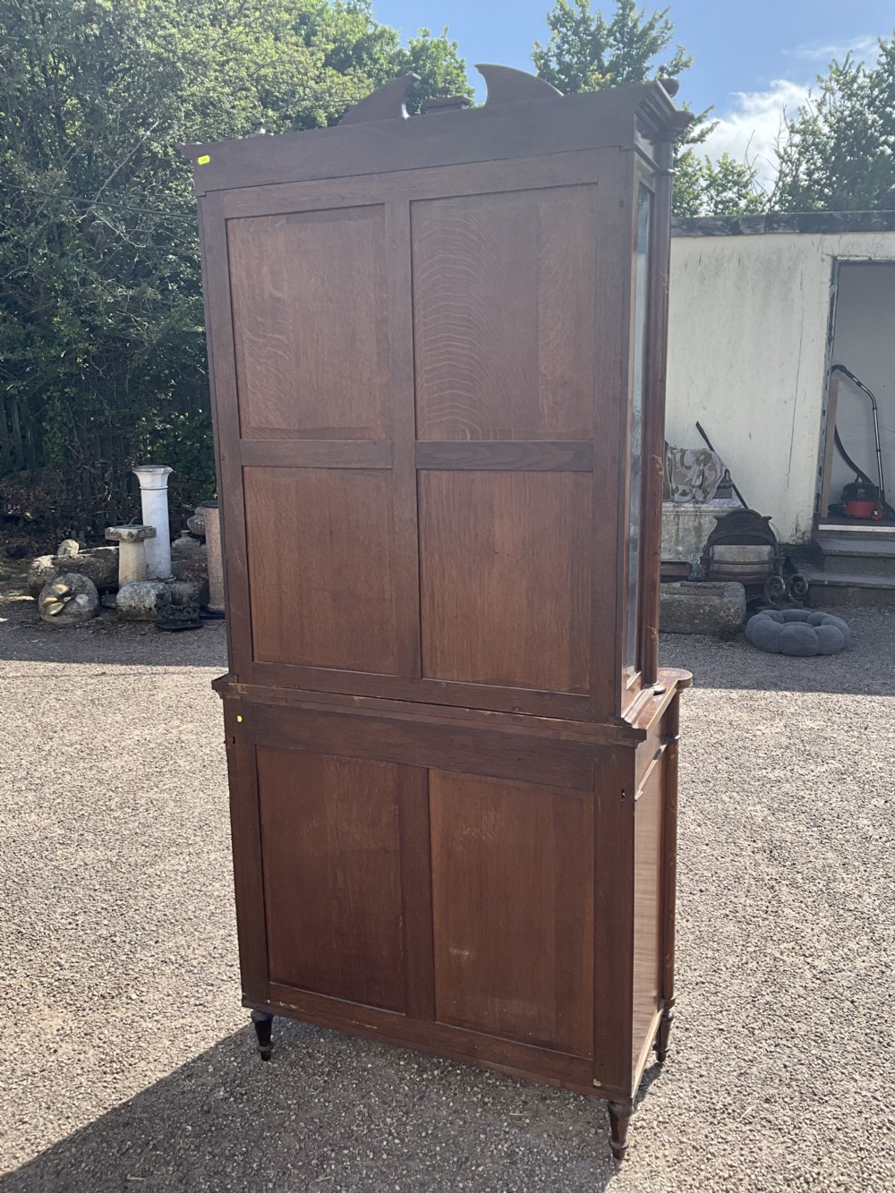 An attractive and fine quality marquetry and mahogany glazed top bookcase. Circa 1880.  View IX