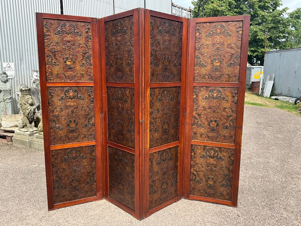 A fine quality mid 19th century folding screen
