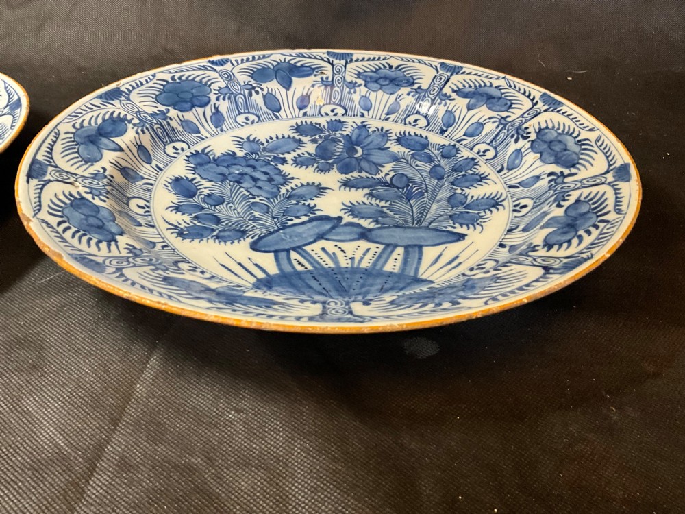 A Pair Of 18th Century Blue And White Delft Plates View III