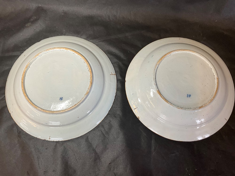 A Pair Of 18th Century Blue And White Delft Plates View XV