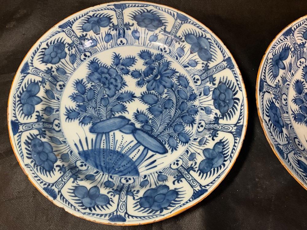 A Pair Of 18th Century Blue And White Delft Plates View XVII