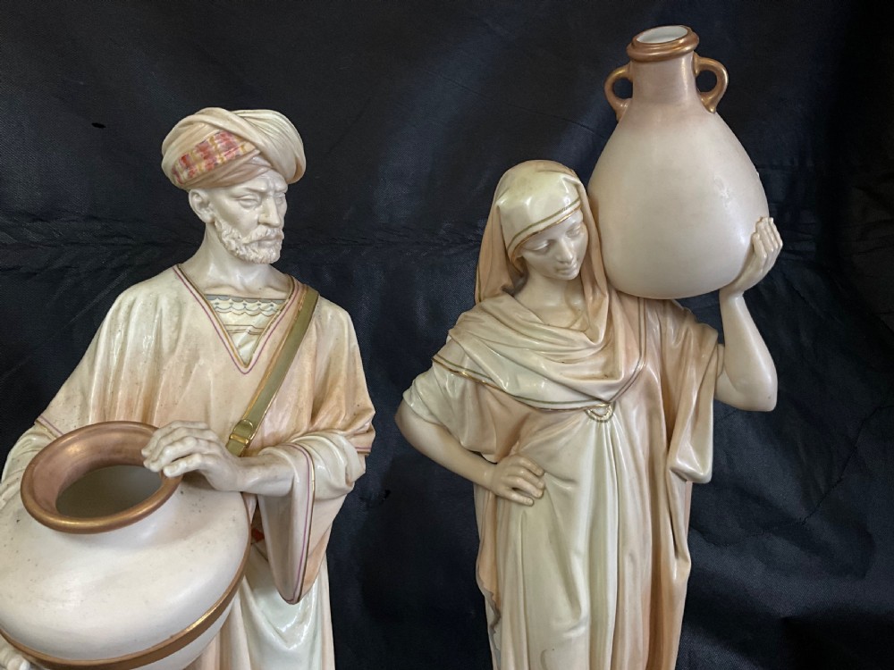A spectacular large pair of Worcester figures the water carriers View II