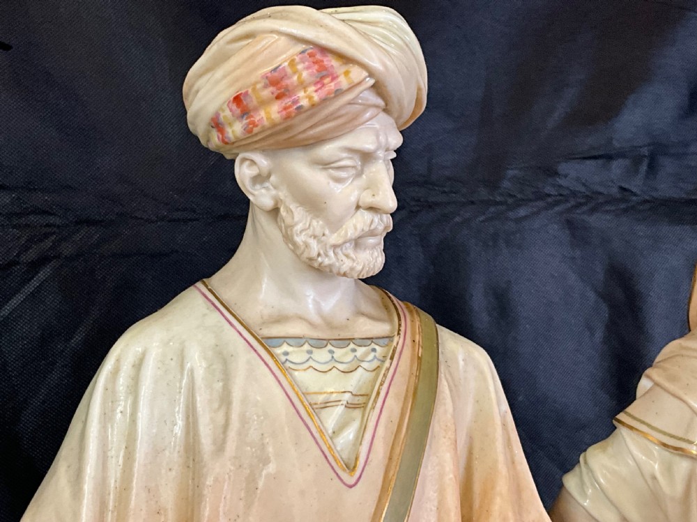 A spectacular large pair of Worcester figures the water carriers View III