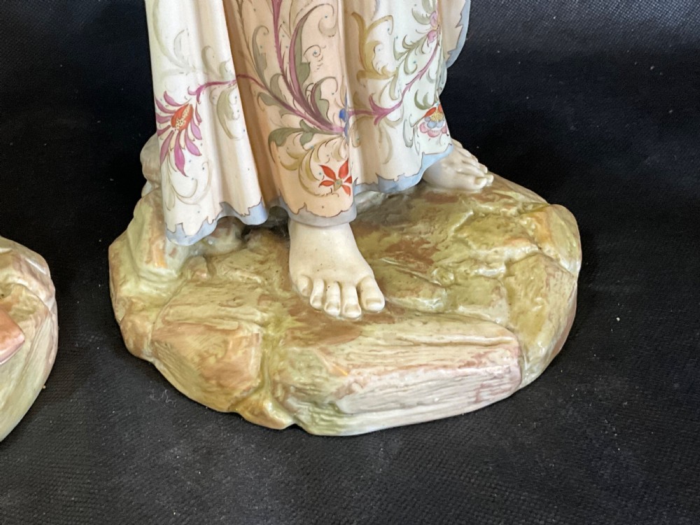 A spectacular large pair of Worcester figures the water carriers View VI