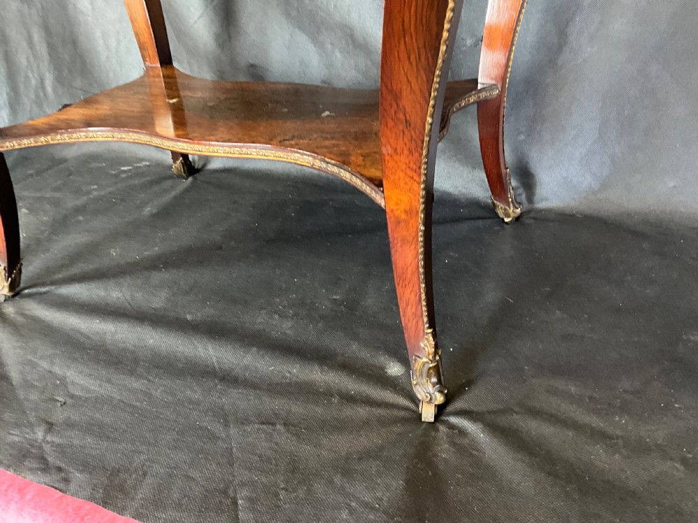 A Rosewood Work Table With Brass And Silvered Inlaid Details View IX