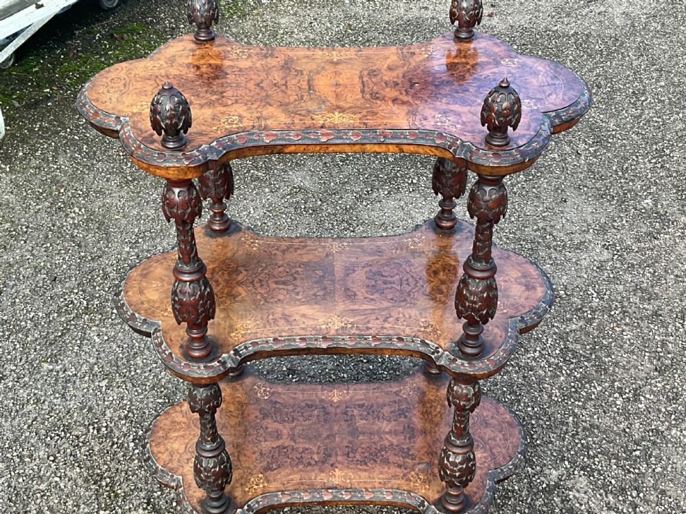 A rare Irish Victorian walnut whatnot View II