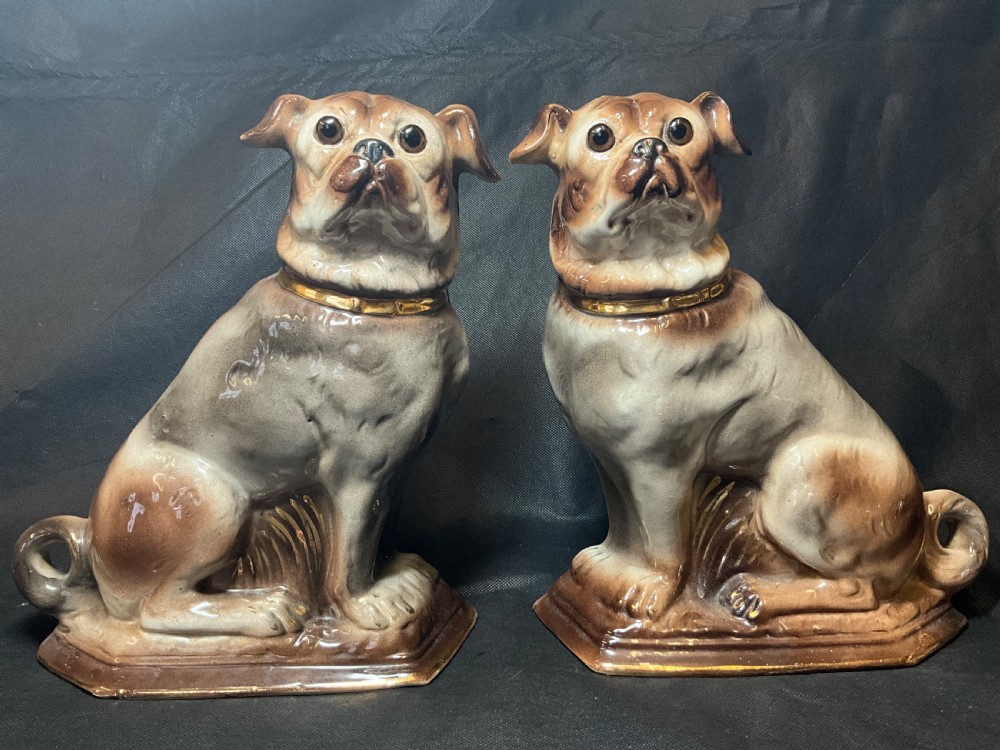  A pair Pottery Staffordshire Pugs