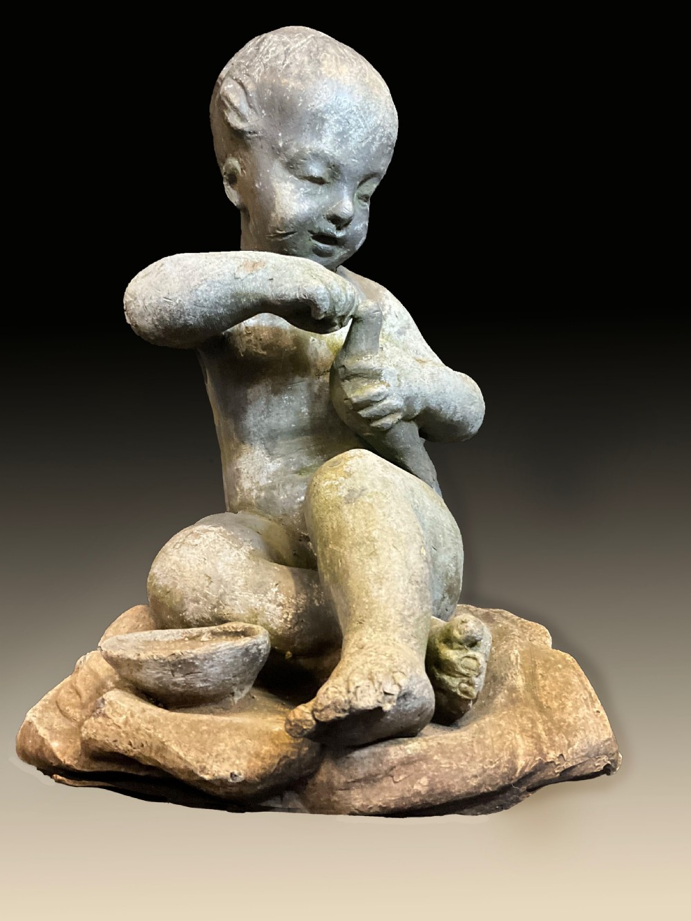 19th Century Lead Statue of Young Child