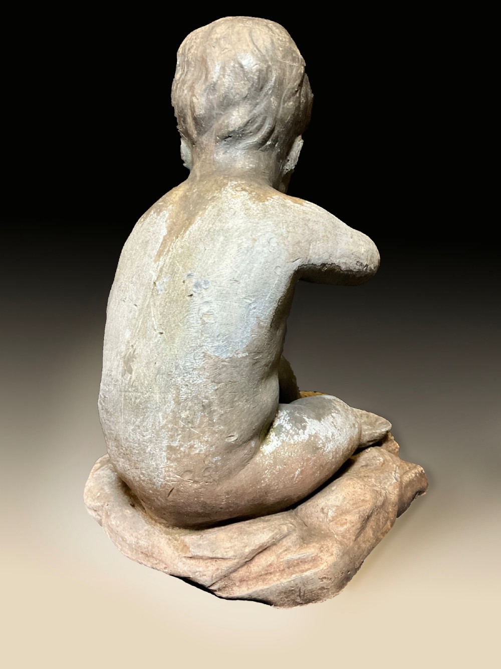 19th Century Lead Statue of Young Child View II