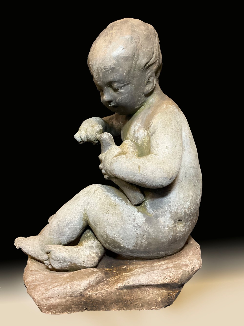 19th Century Lead Statue of Young Child View VII
