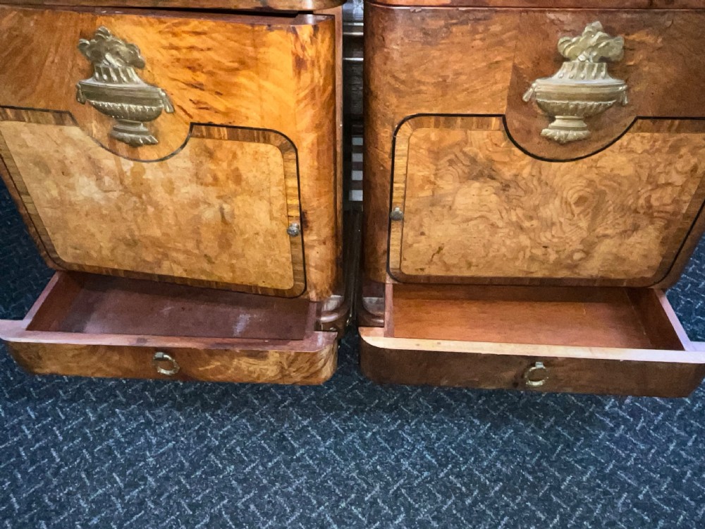 A wonderful pair of French marble top bedside cabinets circa 1890. View IV