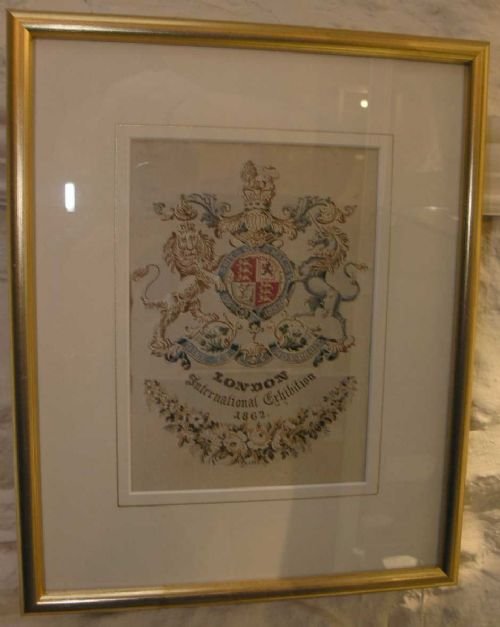 Rare 1862 Great Exhibition Silk Picture