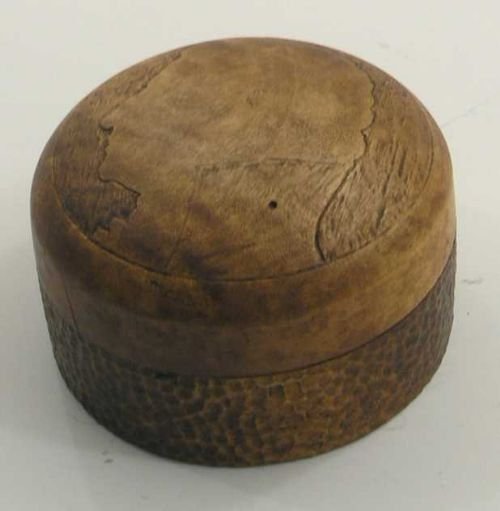 19th Century Treen Wig Powder Pot in Wood