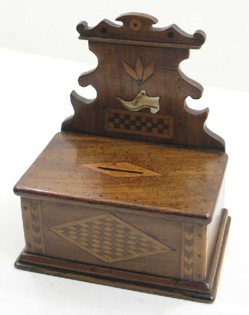 Fine 19th Century Walnut & Inlaid Money Box