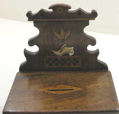 fig 1. FINE 19TH CENTURY WALNUT & INLAID MONEY BOX