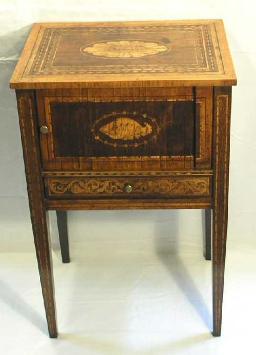 Fine Early Walnut & Marquetry Bedisde Table