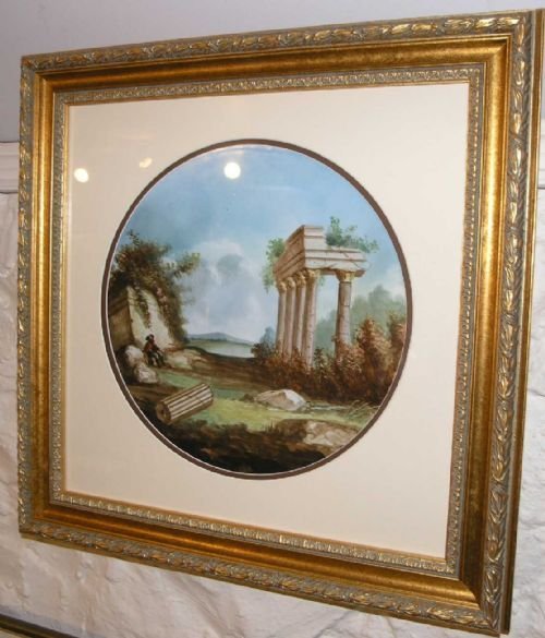 19th Century Painted Porcelain Placque by W. Birbeck